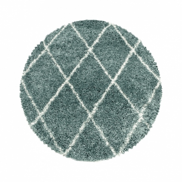 Soft Geometric Shaggy Blue Area Rug  for Bedroom, Livingroom